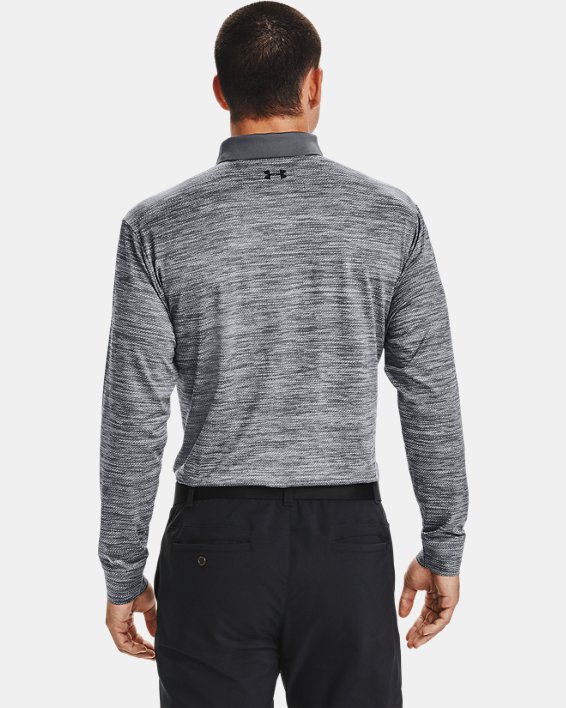 Men's UA Performance Textured Long Sleeve Polo, Gray, pdpMainDesktop image number 2